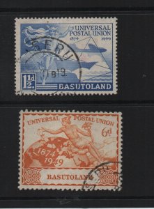 Basutoland 1949 SG38 & SG40 both used