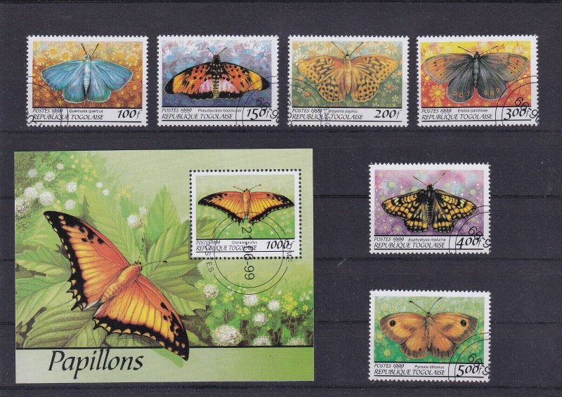 SA19d Togo 1999 Butterflies minisheets + stamps used