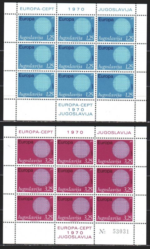 Yugoslavia. 1970. Small sheet 1379-80. Europe-sept, mail. MVLH.