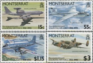176180 MNH MONTSERRAT 1993 75 ANIVERSARIO DE LA REALES FUERZAS AEREAS (RAF)