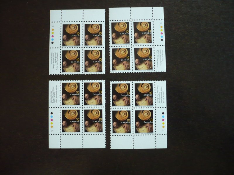 Stamps - Canada - Scott#1679 - Mint Never Hinged Inscription Matched Blocks of 4