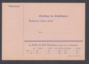 Germany Mi A14II mint 1900 20pf blue Germania indicium on rose paper MONEY ORDER