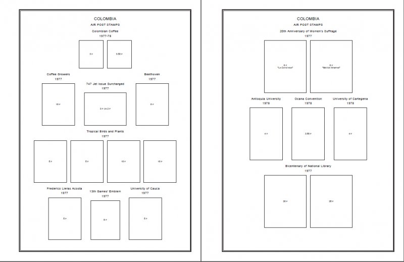 COLOMBIA STAMP ALBUM PAGES 1859-2011 (353 PDF digital pages)