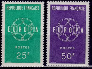 France 1959, CEPT, Europa Issue, sc#929,930, MNG-no gum