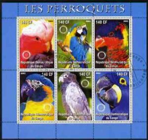 CONGO SHEET USED BIRDS PARROTS