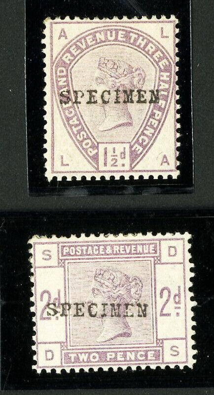 Great Britain Stamps # 99-100 VF OG LH 2x Specimen