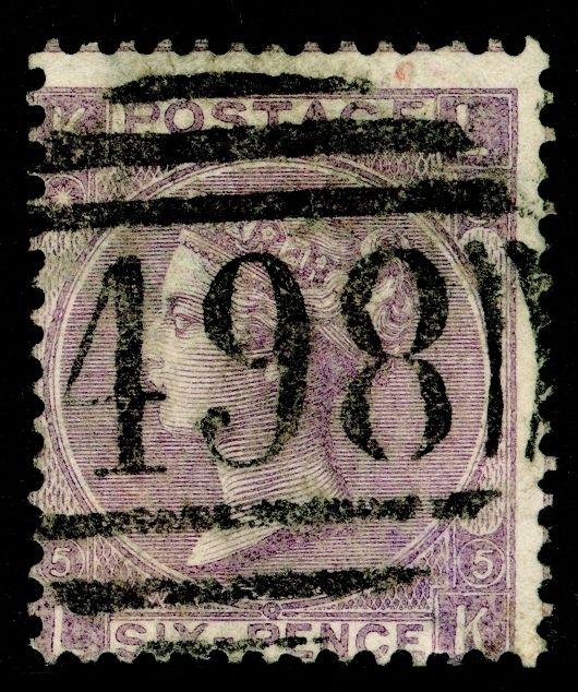 SG97, 6d lilac PLATE 5, USED. Cat £80. LK