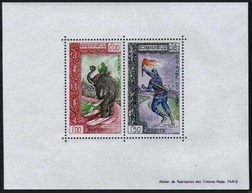 Laos 77a-80a-booklet,MNH.Michel Bl.29A-30A,29B-30B. Modern,Ancient mail service,