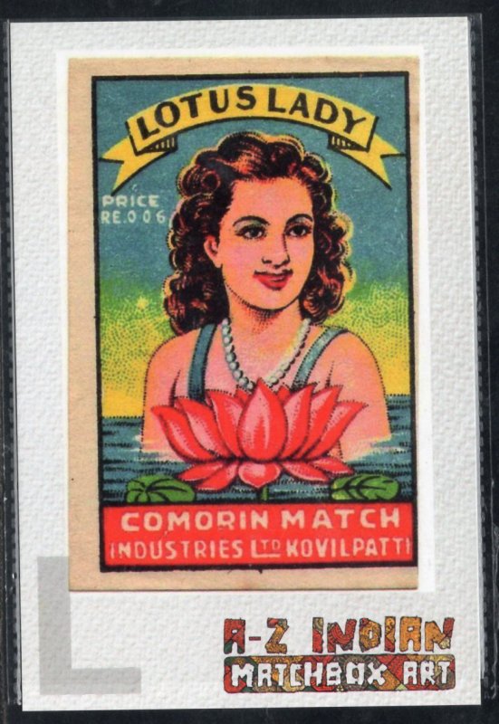 India 2021 Lotus Lady A to Z Matchbox Art Picture Post Card Mint # 7757
