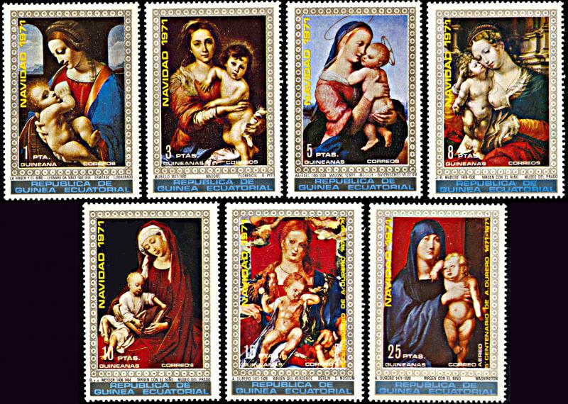 Equatorial Guinea 7223-7229, MNH, Christmas Madonna Paintings