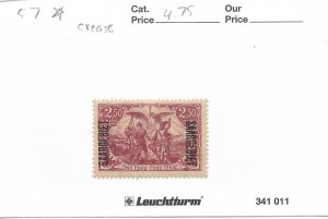 Germany: Saar Sc #57 MH crease (57976)