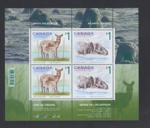 Canada #1689b (2005 $1 Animals pane  of 4) VFMNH CV $10.00