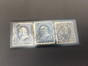 USA #219, 247, 272 (SCV=$6.10) 