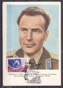 Russia, Scott cat. 2509. Cosmonaut issue on a Max.Type Card.