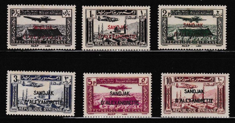 Alexandretta 1938 Air Post Scott C1-C8 (8) Complete VF/Mint Hinged (*)