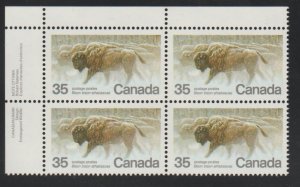 Canada 884 Buffalo - MNH - Plate block UL