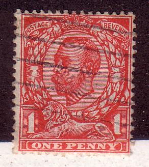 GB #154 1p King George V scarlet  WM 30 (U) CV $3.50