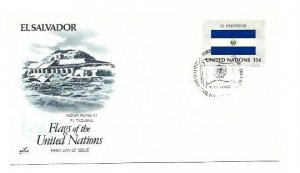 United Nations #336 15c Flag Series 1980, El Salvador, ArtCraft FDC