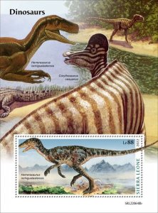 Sierra Leone - 2022 Herrerasaurus Dinosaur - Stamp Souvenir Sheet - SRL220648b
