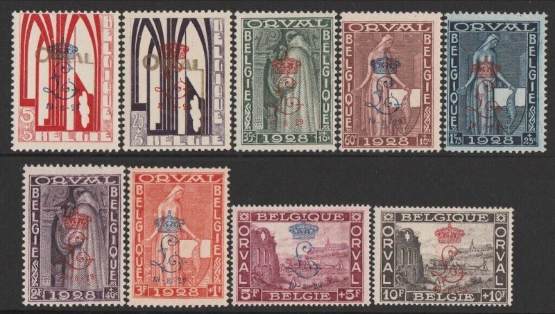 BELGIUM 1929 Crown L on Orval Abbey set. MNH **. SG 543-51 cat £2000.
