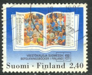 FINLAND 1994 Population Registers 450th Anniversary Issue Sc 944 VFU