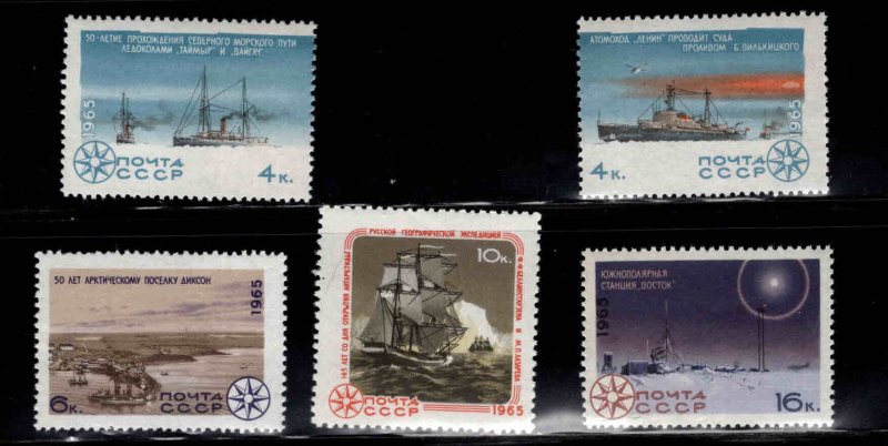 Russia Scott 3106-3110 MNH** Arctic exploration stamp set