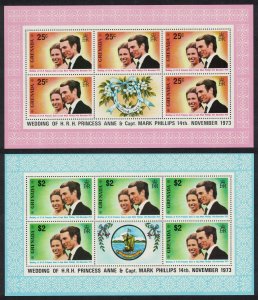 Grenada Princess Anne Royal Wedding 2v Sheetlets Def 1973 MNH SG#582-583