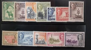 DP Stamps Gold Coast 1948 SC 130-141MNH/MLH VF Set