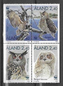 Alamd MNH Block Of Owls Birds Of Prey WWF 1996