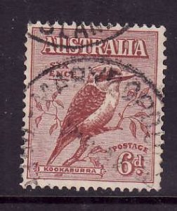 Australia-Sc#139-used 6p light brown Kookaburra-Birds-1932-