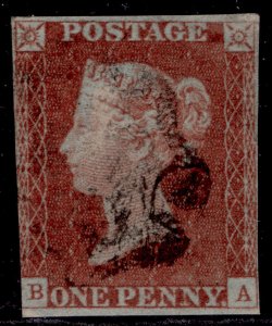 GB QV SG8, 1d red-brown PLATE 37, USED. Cat £110. BLACK MX. IVORY HEAD BA