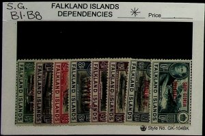 Falkland Islands, Dependencies 1944 SG B1 - B8 * MH KGVI (002693)