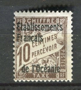 FRENCH COLONIES; L'OCEANIE early 1900s Postage Due Mint hinged 10c. value