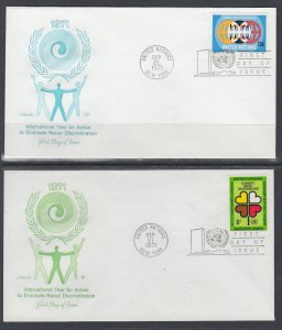 UN New York 220-221 End Racial Discrimination Artmaster U/A Set of Two FDC