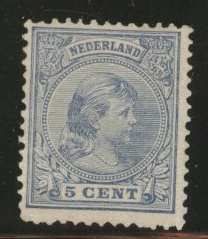 Netherlands Scott 41 MH* 1894 issue margin tear at right.