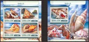 Sierra Leone 2017 Marine Life Shells sheet + S/S MNH