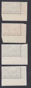 595a-596c-597a-598a Castles 2 plate dot marginal examples full set U/M