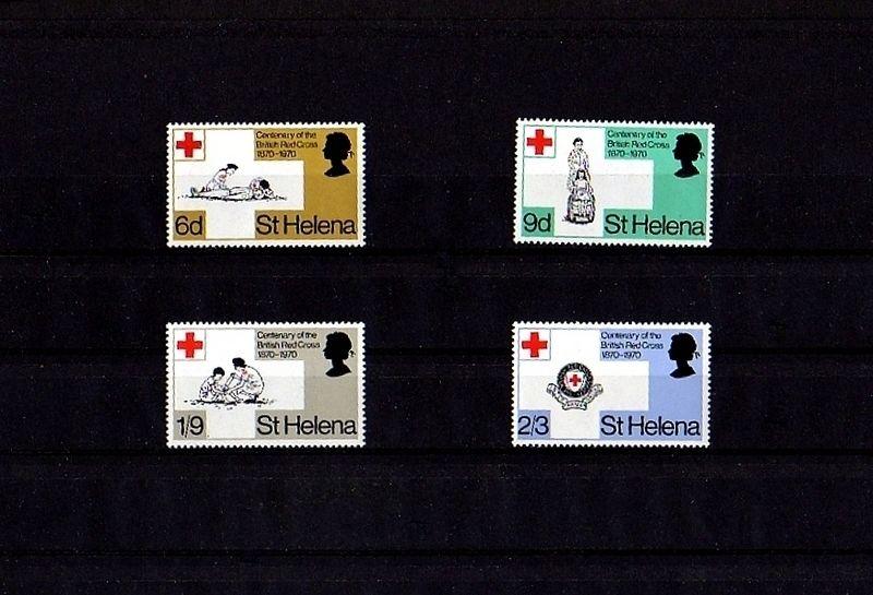 ST HELENA - 1970 - RED CROSS - BRITISH RED CROSS - CENTENARY - 4 X MINT SET!