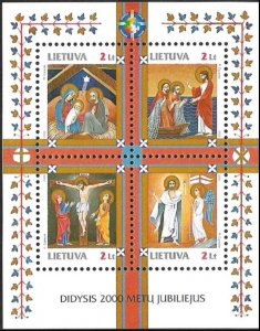 Lithuania 2000 MNH Stamps Souvenir Sheet Scott 682 Great Jubilee Christianity