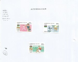 AZERBAIJAN - 1994 - Int. Olympic Committee - Perf 3v Set - Mint Lightly Hinged