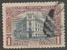 MEXICO 665, $1P PAN AMERICAL POSTAL CONGRESS, MAIN POST OFFICE, USED. VF. (615)