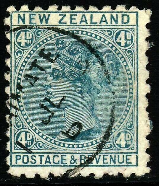 NEW ZEALAND QV 1892 3rd. Setting Advert Brown-Purple 4d. Green P.10 SG 219i VFU