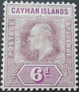 Cayman Islands 1908 KEVII 6d SG 30a mint