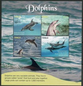 TUVALU 2017 DOLPHINS SHEET MINT NEVER HINGED