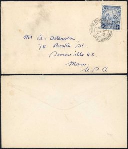 Barbados 1947 3d defin single franking on cover to USA