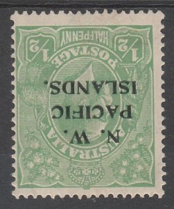 NWPI NEW GUINEA 1918 KGV 1/2D LARGE MULTIPLE WMK INVERTED