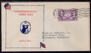 US Army Day April 6,1936 Cover