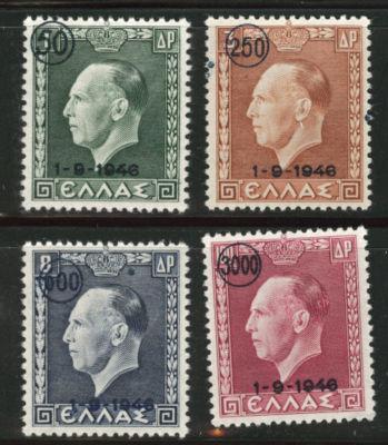 GREECE Scott 484-487 MH*  1946 Surcharged stamp set CV$38.50