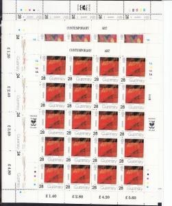 Guernsey Scott 511-514 mint NH mini-sheets (1993 Art / Europa) CV $82.00