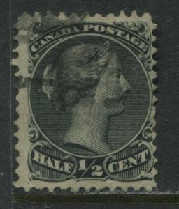 1868 Canada 1/2 cent black Large Queen used perf 11 1/2 by 12